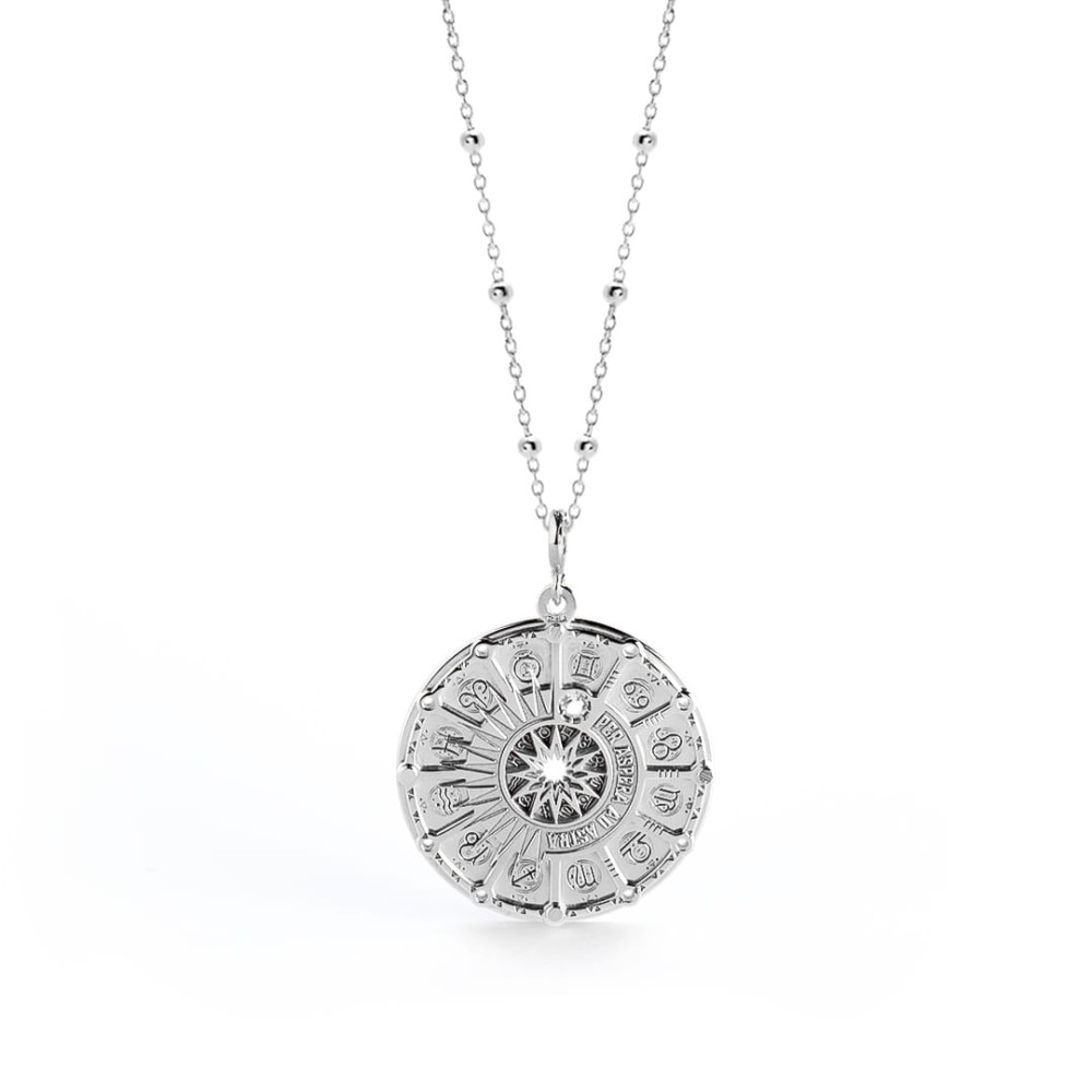 Złoty Naszyjnik Zodiak Kryształ Górski ZODIAC Silver.jpg