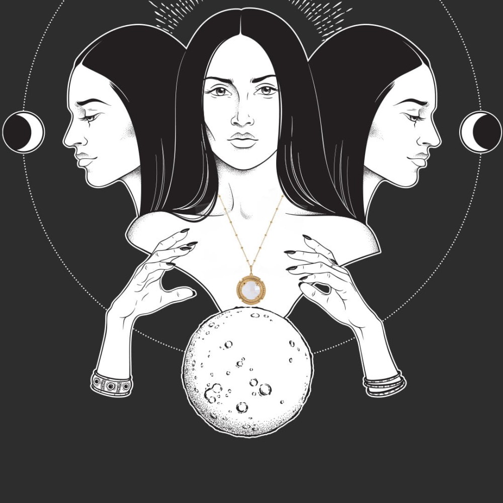 Złoty Naszyjnik Talizman Różowy Kwarc MOON Wielkosc.jpg