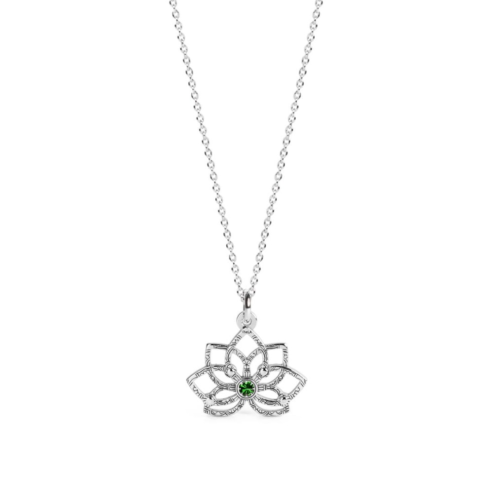 Złoty Naszyjnik Lotos Czakra Chromodiopsyt Silver.jpg