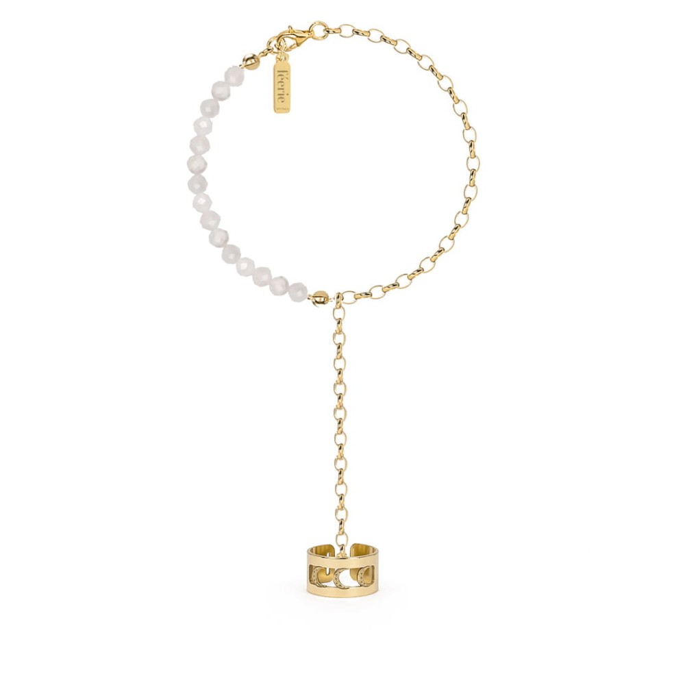 Złota Bransoletka Szeroka Obrączka Księżyc MOON Feerie.jpg